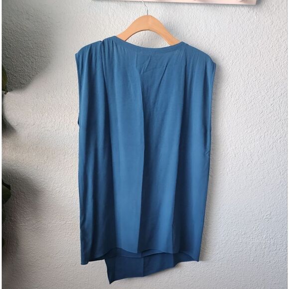 Eileen fisher silk tunic asymmetrical hen sleveless blouse tunic new with tags - Picture 6 of 9